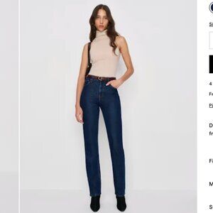 Reformation NWT Jax Stretch High Rise Straight Jeans Sz 28 FLAWED